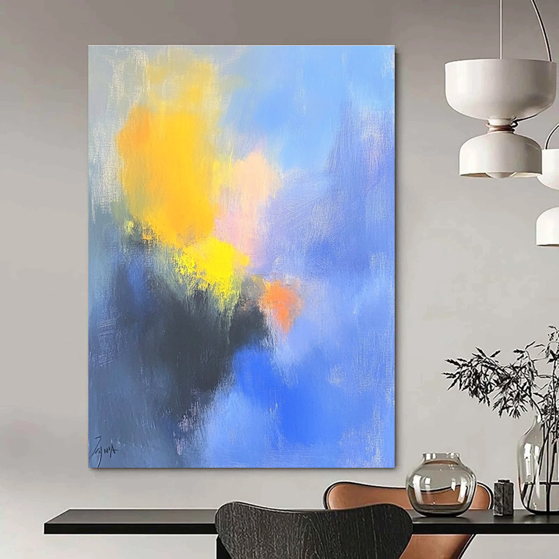Soft Color Abstract Painting for Relaxing Nurseries GAB0758