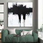 Dripping Black Abstract Painting with Edgy Emotion WINK346
