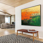 Splatter - Style Landscape Abstract Painting with Bold Color Splashes ABS250