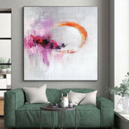Purple Orange Circular Abstract Painting with Mysterious Allure WINK705