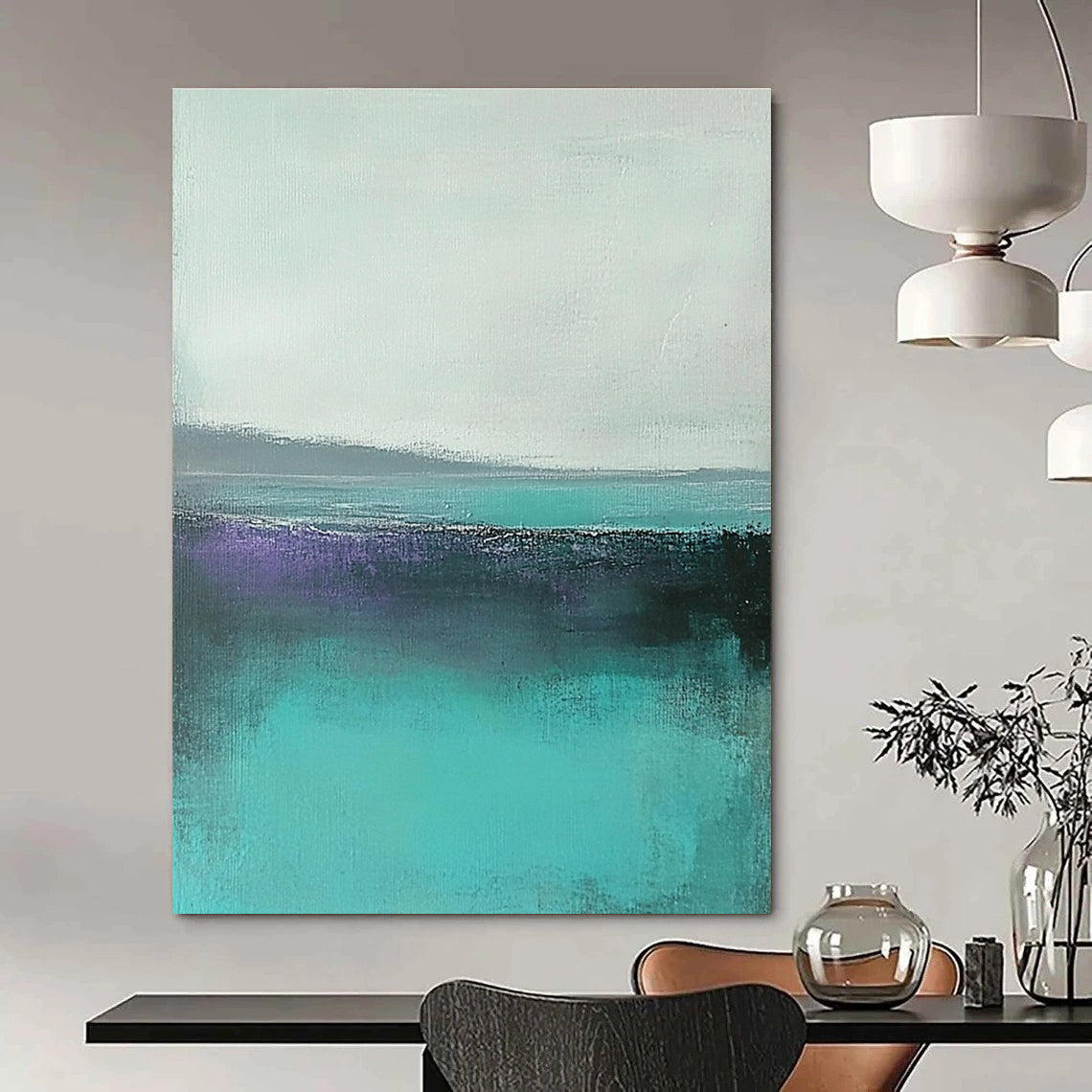 Turquoise Sea Layers - Colorful Seascape Abstract Painting GAB0583