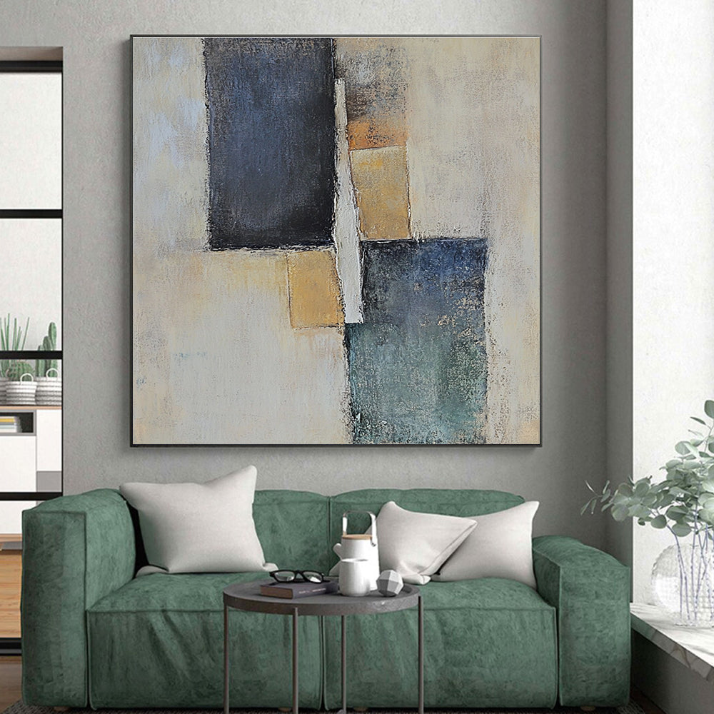 Neutral Toned Shapes Abstract Painting with Subtle Sophistication WINK147