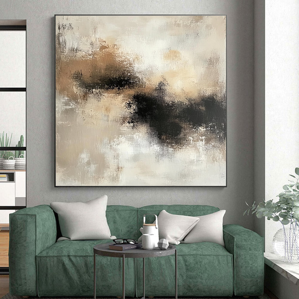 Beige - Black Abstract Painting with Quiet Intensity WINK534