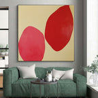 Red - Pink Abstract Painting with Minimalist Elegance WINK538