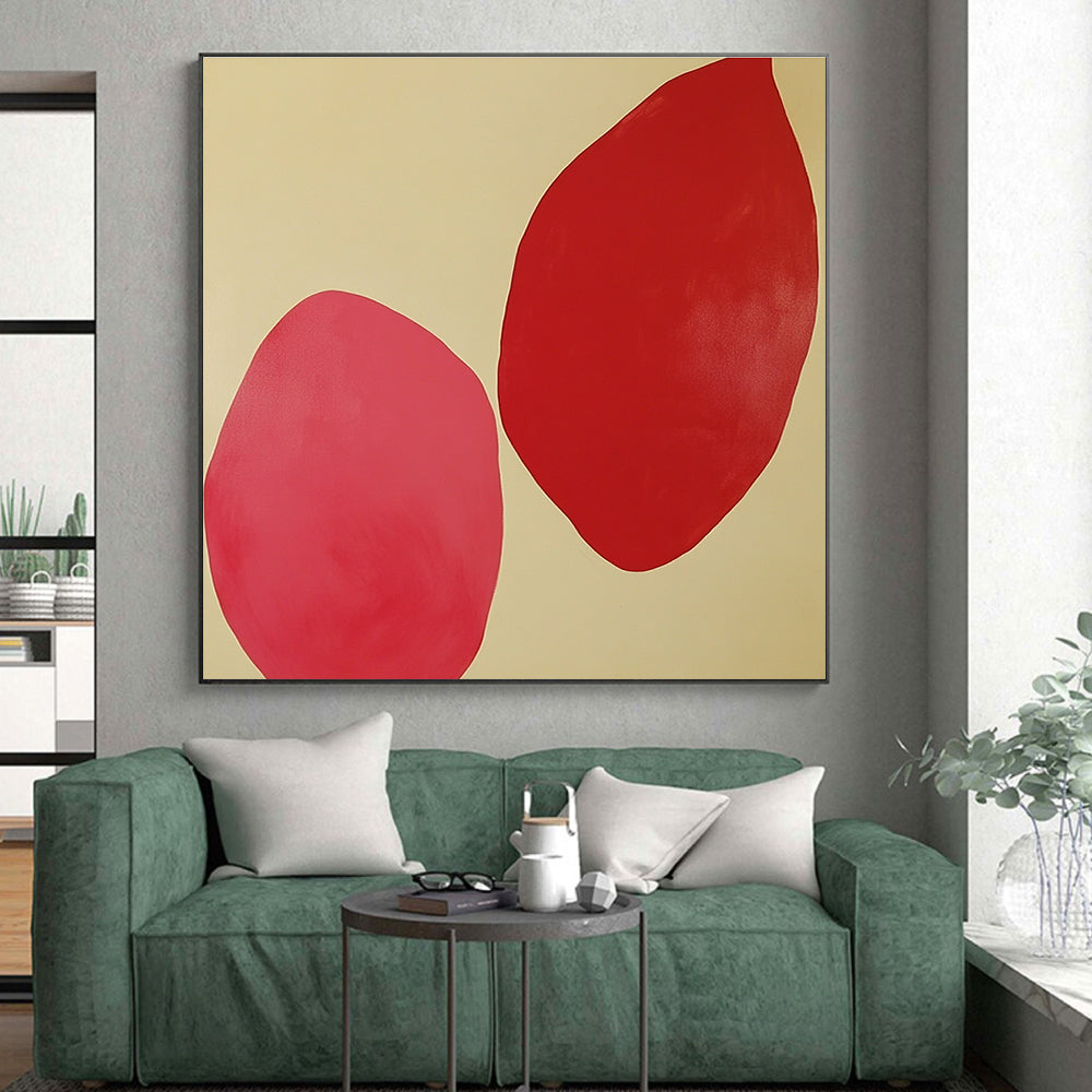 Red - Pink Abstract Painting with Minimalist Elegance WINK538