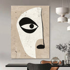 Minimalist Face Cutout Abstract Painting of Geometric Features GAB0124