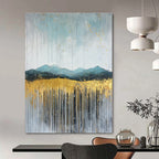 Golden Mountain Abstract - Elegant Landscape with Metallic Accents GAB0532