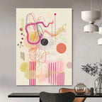 Playful Mixed - Media Abstract Painting for Eclectic Kids’ Playrooms GAB1258