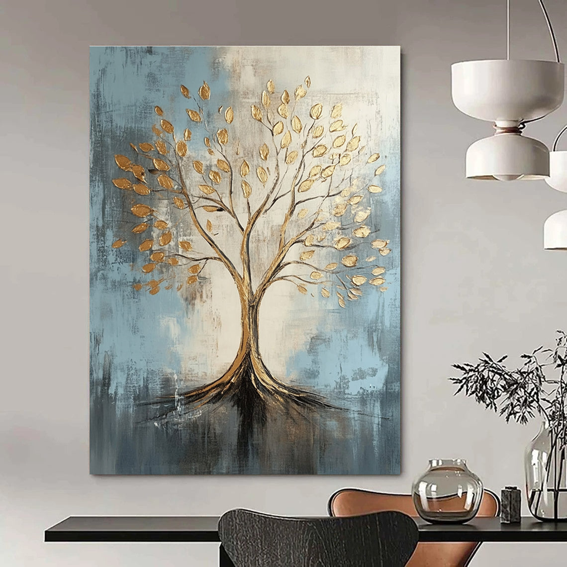 Gold Tree Abstract Painting for Prosperity - Themed Offices GAB0979
