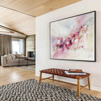 Soft Pink Floral with Delicate Textures Abstract Painting ABS350