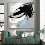 Gray - Blue Accented Abstract Painting with Cool Contrast WINK357