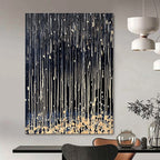 Dripping Black and White Dynamic Texture Abstract Painting GAB0276