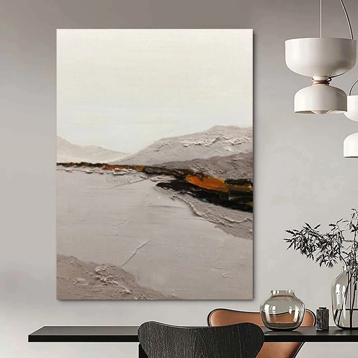Minimalist Landscape Abstract Painting for Serene Bedrooms HENG401
