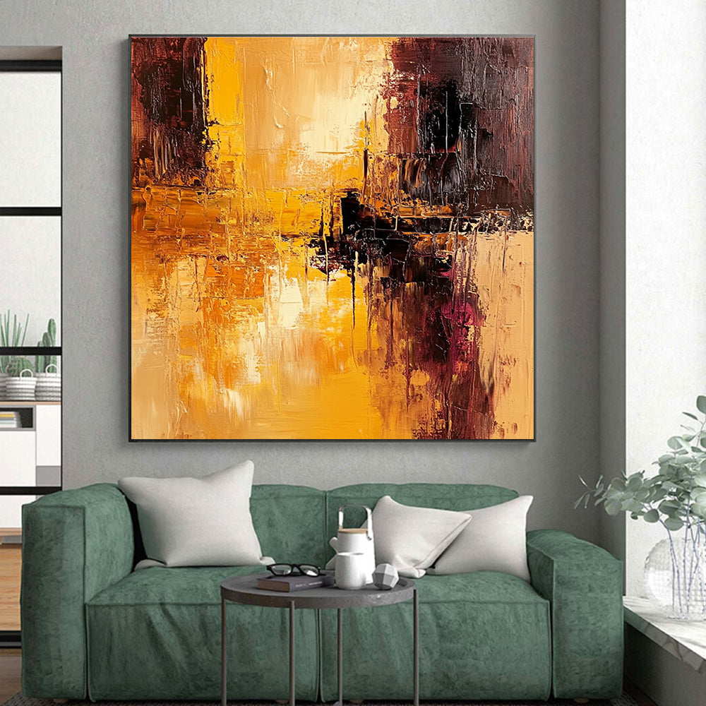 Warm Tones Abstract Painting with Fiery Energy WINK765