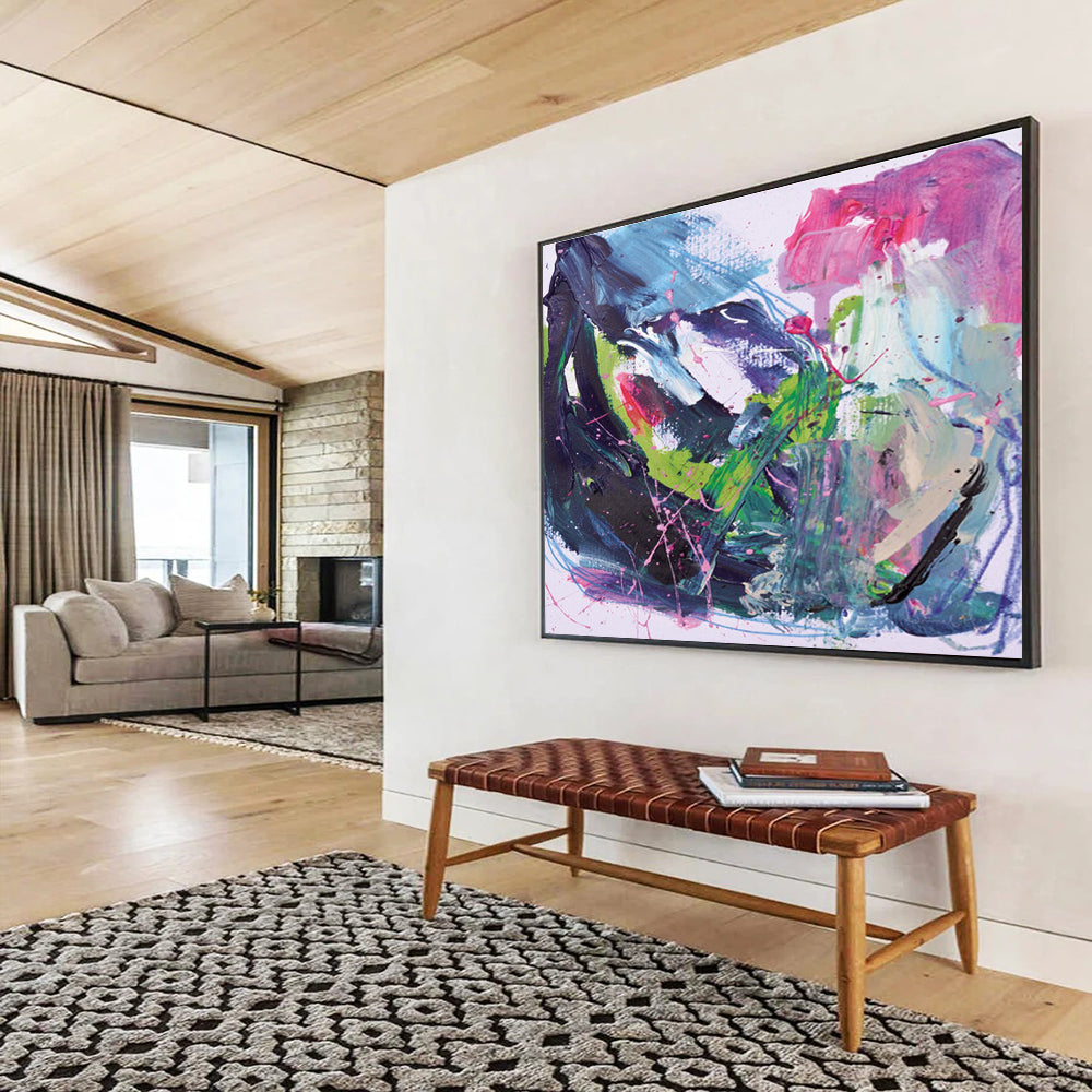 Vibrant Color Splash Abstract Painting for Creative Studios YHT131