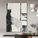 Black - White - Gray Textured Abstract Painting for Modern Hallways HENG386