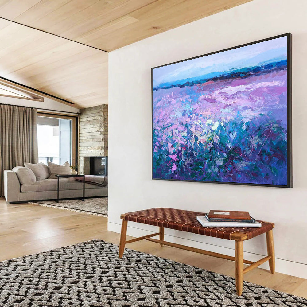Purple Field Abstract Painting for Modern Art Galleries YHT453