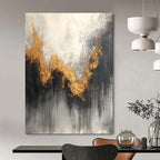Gold - Wave Abstract Painting for Coastal - Inspired Spas GAB0861