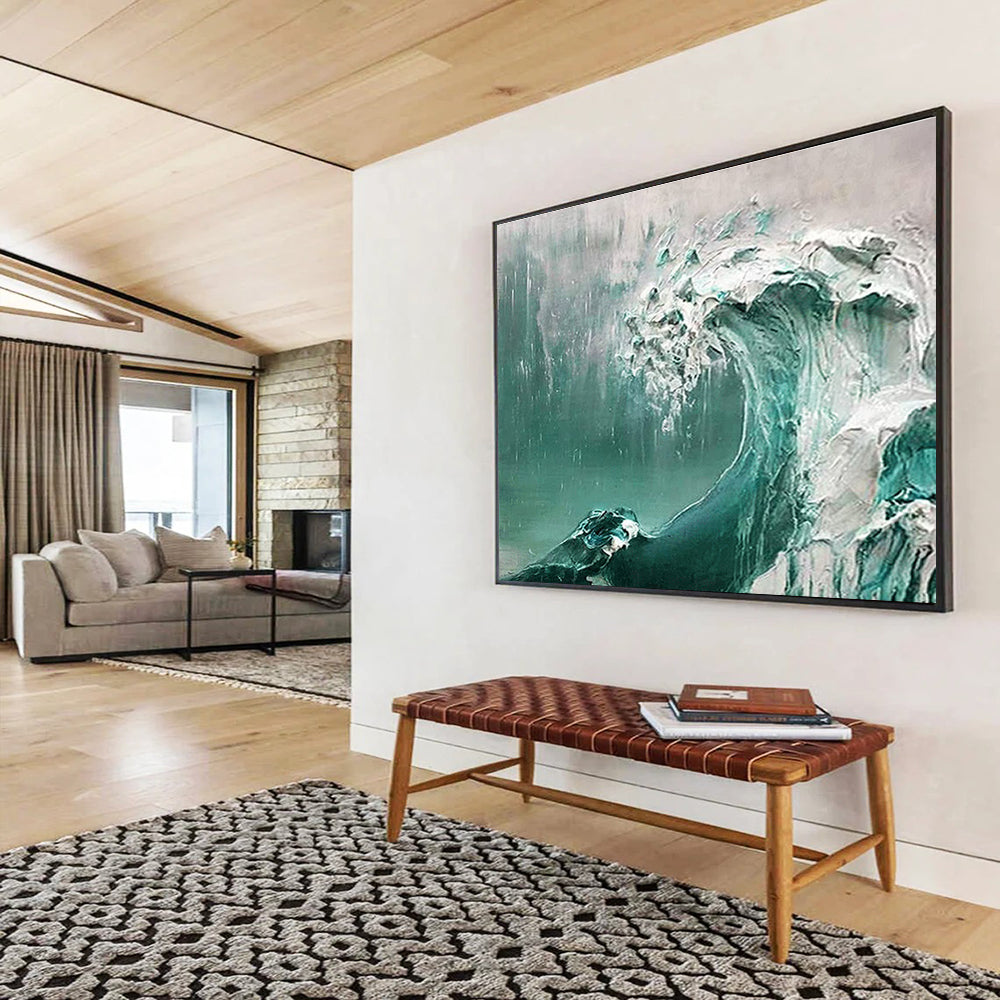 Turbulent Wave Abstract Painting for Ocean - Lover’s Home Offices YHT232