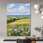 Colorful Field Landscape Expressive Abstract Painting for Countryside Lovers GAB1477
