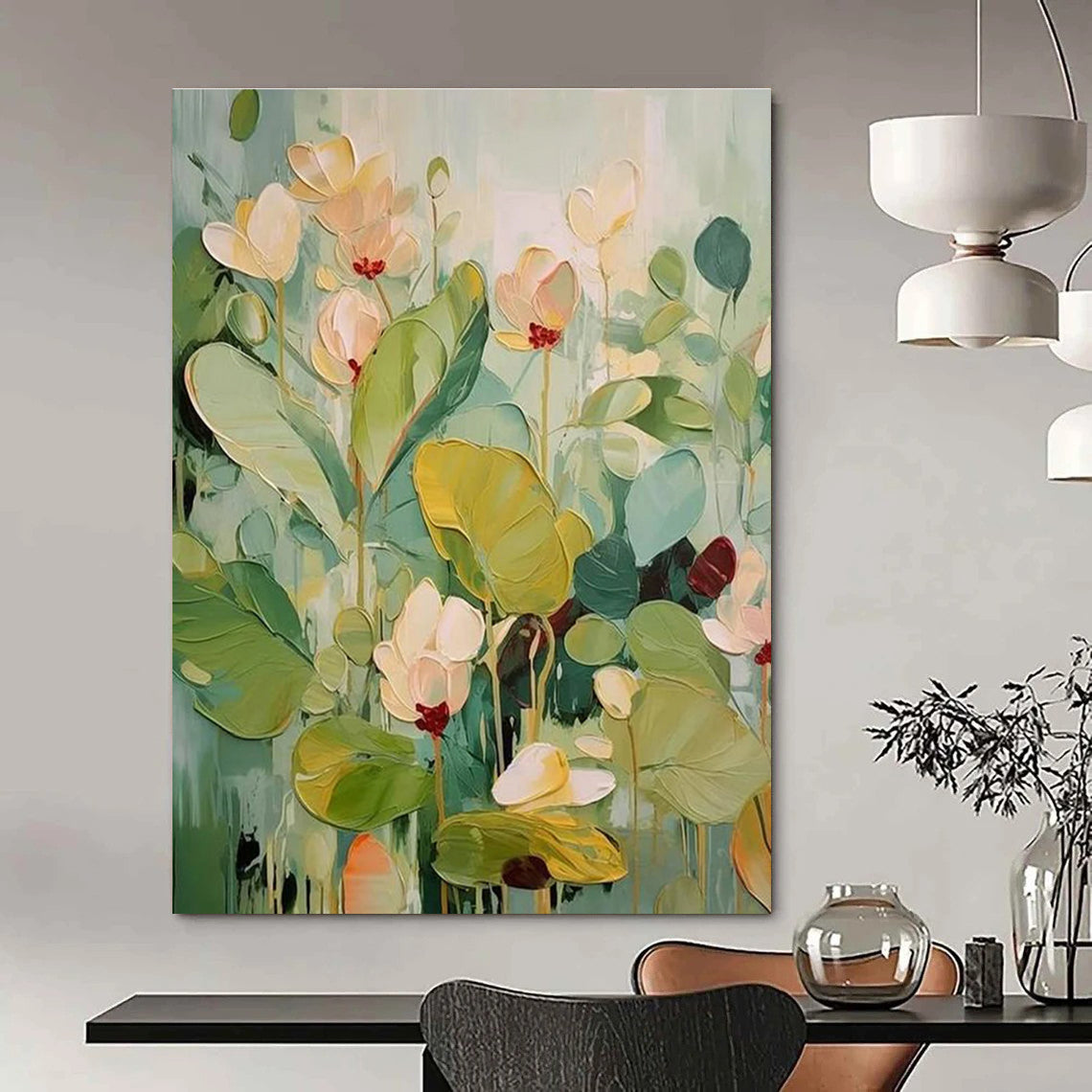Textured Floral Bouquet Painting for Botanical - Inspired Spaces HENG319