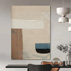 Neutral Collage Abstract Painting for Modern Minimalist Living Rooms HENG182