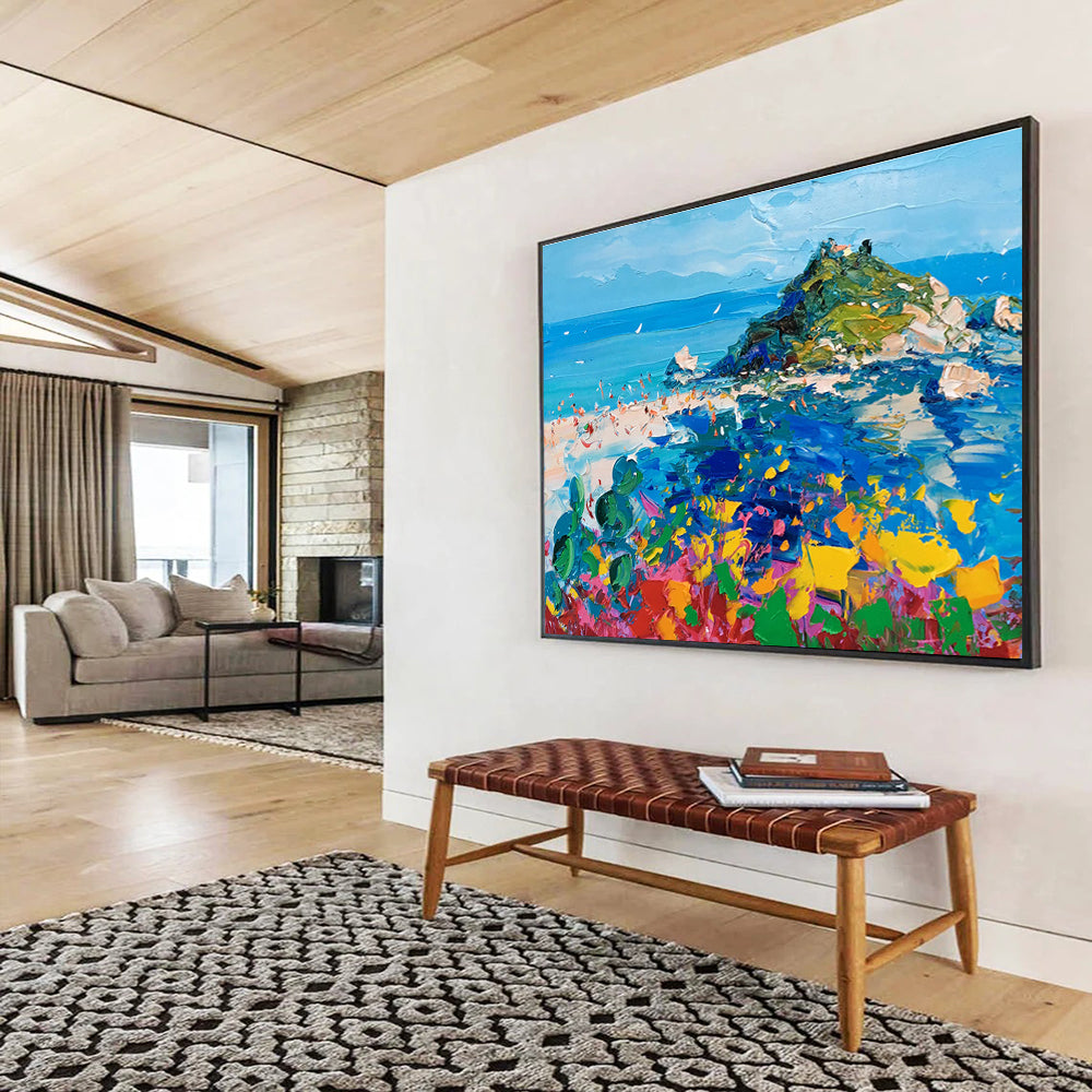 Island Beach Abstract Painting for Tropical Resort Spas YHT479