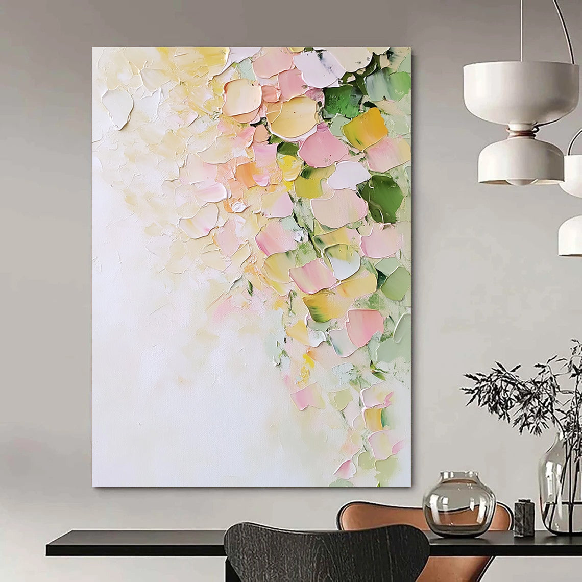 Textured Floral Abstract - Tactile Botanical Abstract Painting GAB0493