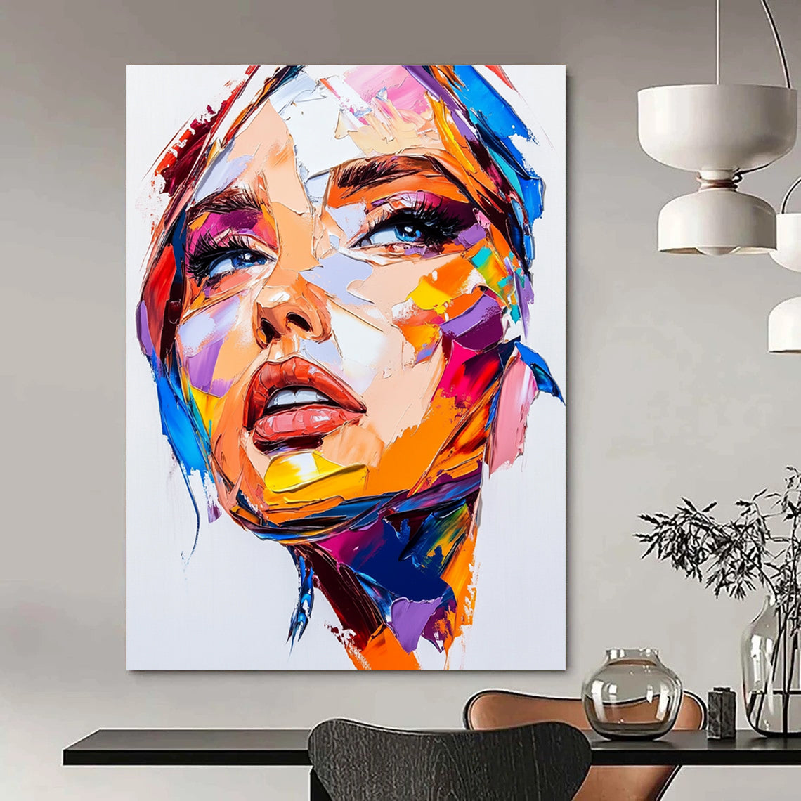 Vibrant Color - Block Portrait Abstract Painting: Energetic Hues & Individuality GAB0952