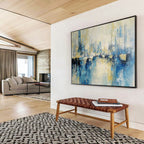 Abstract Harbor Scene Painting with Dreamy, Nautical Ambiance ABS513