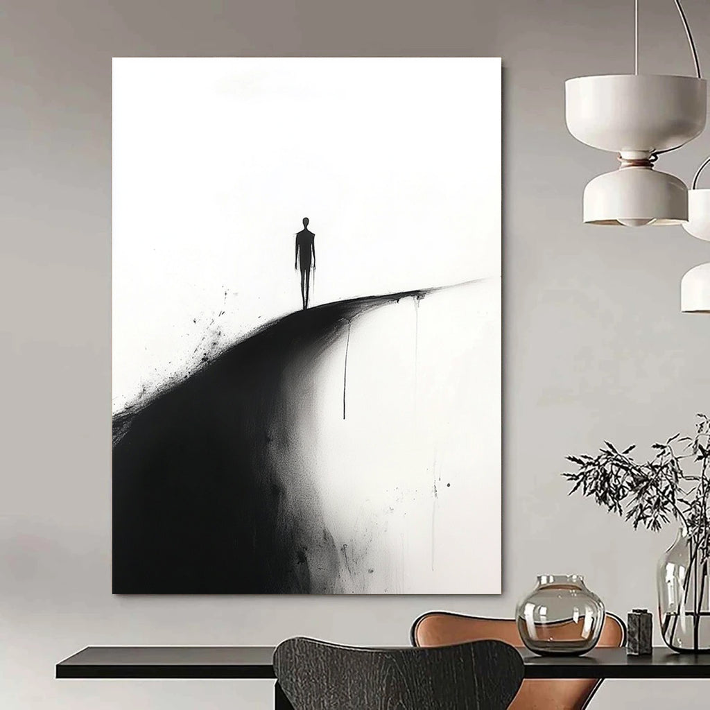 Silhouette on a Hill Abstract Painting for Thoughtful Study Spaces GAB1373