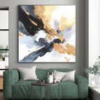 Gold Black Blue Abstract Painting with Luxe Mystery WINK736