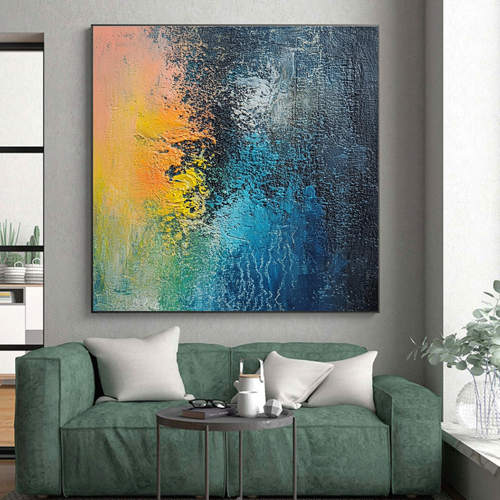 Colorful Textured Abstract Painting with Vivid Layers WINK680