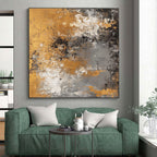 Gold and Gray Abstract Painting with Aged Elegance WINK319