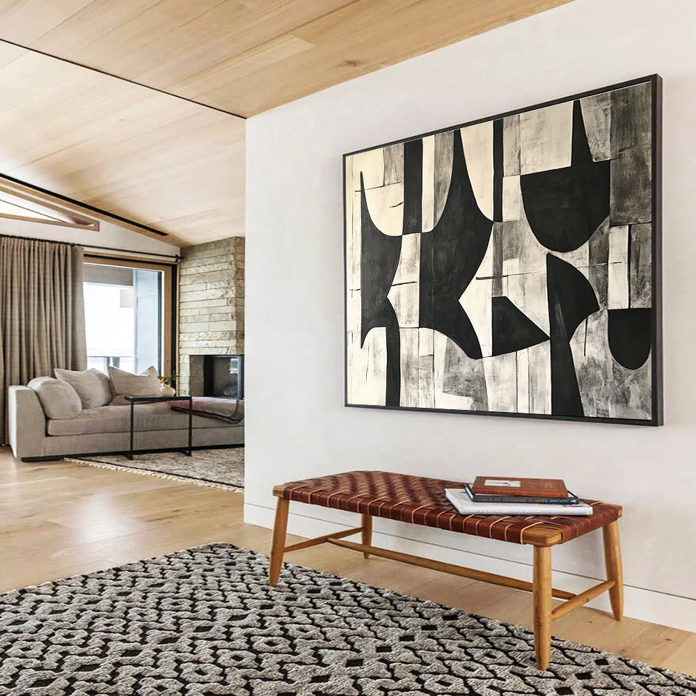 Black - White Geometric Abstract  Timeless Contrast ABS108