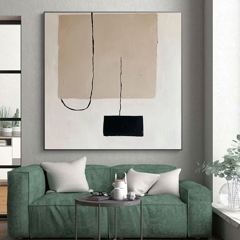 Minimalist Hanging Shapes Abstract Painting with Quiet Simplicity WINK152