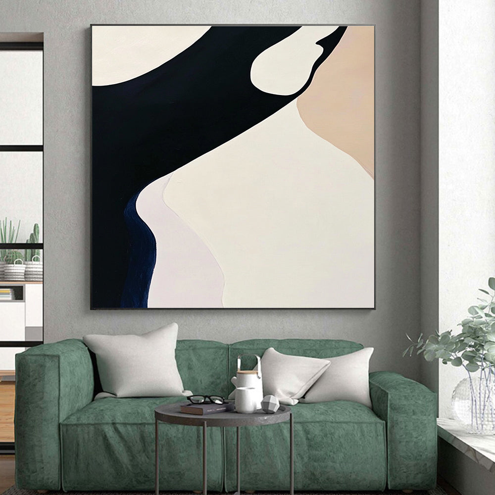 Minimalist Curved Shapes Abstract Painting with Subtle Grace WINK051