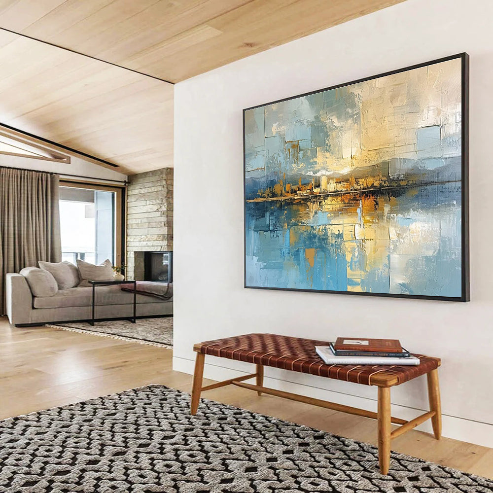 Cityscape Abstract Reflection Painting for Urban Lofts YHT049