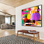 Colorful Geometric Abstract  Playful Shapes and Colors ABS053