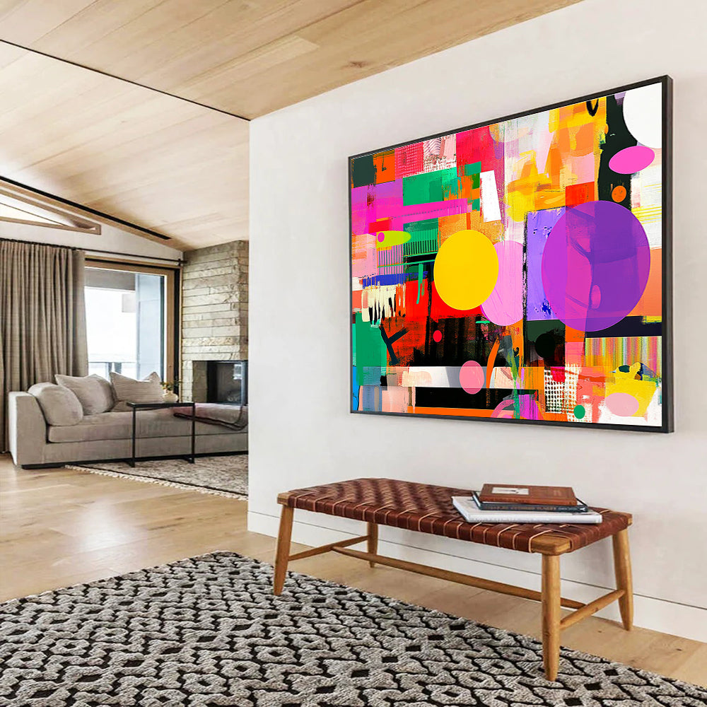 Colorful Geometric Abstract  Playful Shapes and Colors ABS053