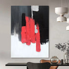 Red - Black - Gray Abstract Painting for Industrial - Chic Lofts HENG394