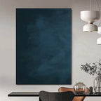Dark Blue Gradient Abstract Painting for Serene Bedroom Retreats HENG495