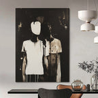 Monochrome Figures Raw Abstract Painting for Expressive Interiors GAB1496