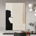 Silhouette with Cigarette Stylish Abstract Painting for Urban Lofts GAB1534