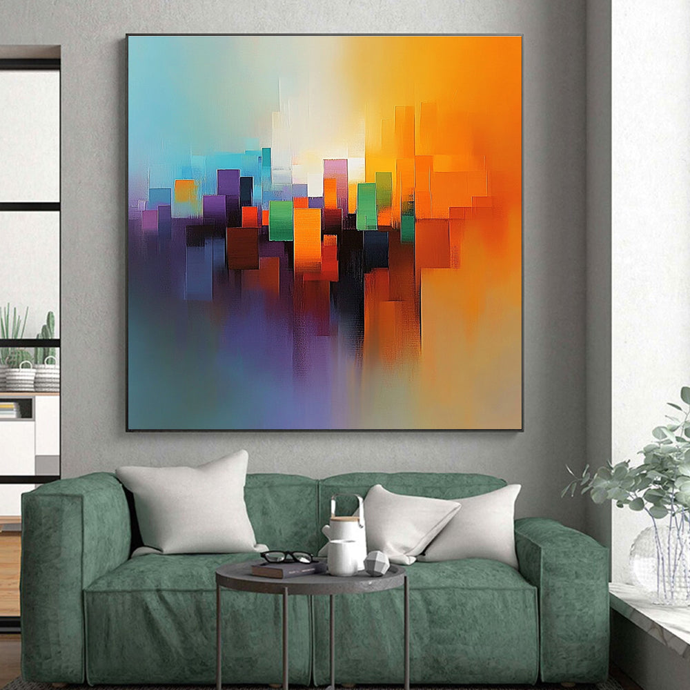 Colorful City Abstract Painting with Optimistic Vibe WINK449