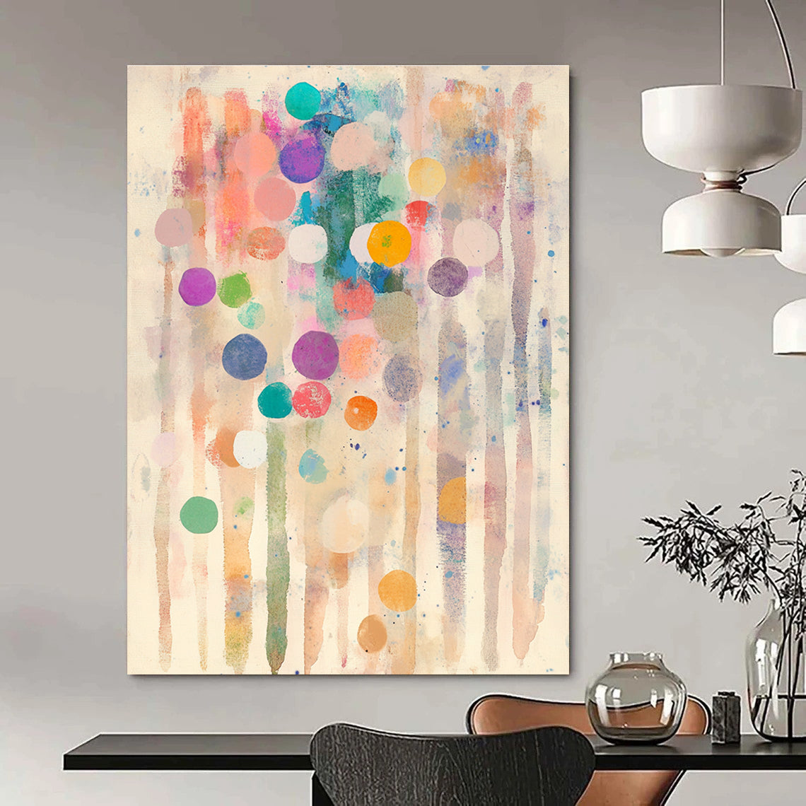 Colorful Dot Abstract Cheerful Abstract Painting GAB0367