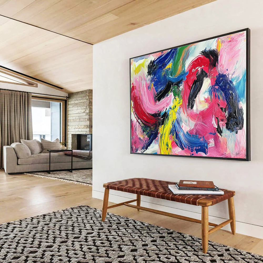 Colorful Expressive Brushstrokes with Vibrant Palette Abstract Painting ABS326