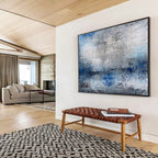 Gray and Blue Abstract Textures Painting for Serene Office Environments YHT341