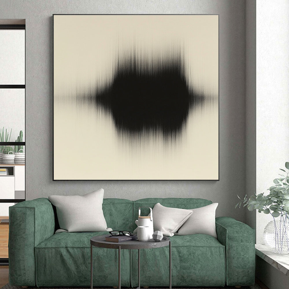 Black and Beige Blur Abstract Painting with Soft Textures WINK844