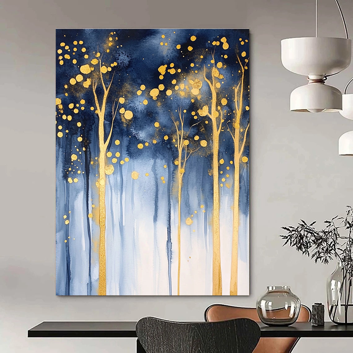 Golden Forest Abstract - Enchanted Landscape Abstract Painting GAB0499